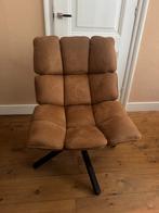 Suede fauteuil in cognac kleur, Huis en Inrichting, Fauteuils, Ophalen, Zo goed als nieuw, 50 tot 75 cm, Leer