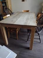 Massief eiken eettafel blank eiken eettafel, Huis en Inrichting, Tafels | Eettafels, Ophalen, Gebruikt, Eikenhout, 50 tot 100 cm