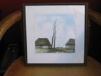 3 Schilderijen, afbeeldingen, 2 x boerderij, 1 x zeezichtje, Minder dan 50 cm, Ophalen of Verzenden, Zo goed als nieuw, Schilderij