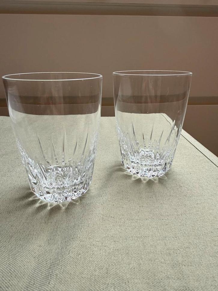 Twee kristallen glazen, Huis en Inrichting, Woonaccessoires | Schalen en Manden, Zo goed als nieuw, Schaal, Rond, Glas, Ophalen