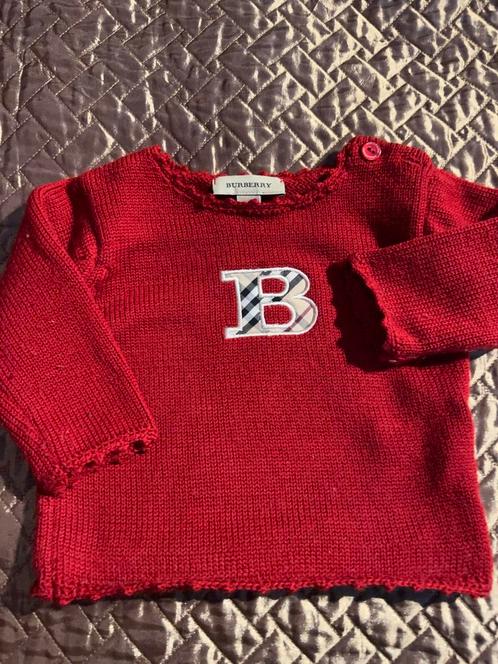 BURBERRY trui maat 80 origineel ZGAN, Kinderen en Baby's, Babykleding | Maat 80, Zo goed als nieuw, Meisje, Truitje of Vestje