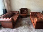 Chesterfield bankstel + fauteuil, Huis en Inrichting, Banken | Complete zithoeken, Ophalen, Gebruikt