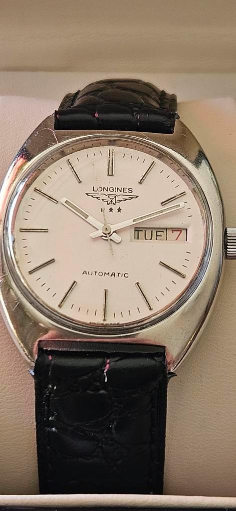 Longines Automatic cal 508 day date ref 1510, Sieraden, Tassen en Uiterlijk, Horloges | Heren, Overige merken, Leer, Ophalen of Verzenden