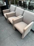 Gratis afhalen 4 eetkamerstoelen op wieltjes, Huis en Inrichting, Stoelen, Ophalen, Gebruikt, Stof, Vier