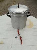 Brocante oude antieke Alluminium pan met zeef, Antiek en Kunst, Ophalen