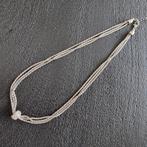 Prachtige Multi-stand-ketting met hanger, Sieraden, Tassen en Uiterlijk, Ophalen of Verzenden, Zilver, Met strass