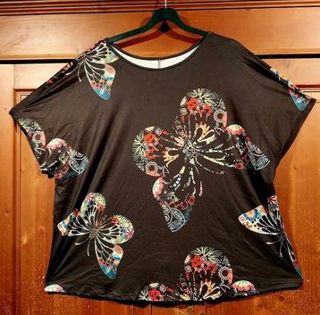 mooi zwart shirt met vlinders 52/54 beschikbaar voor biedingen