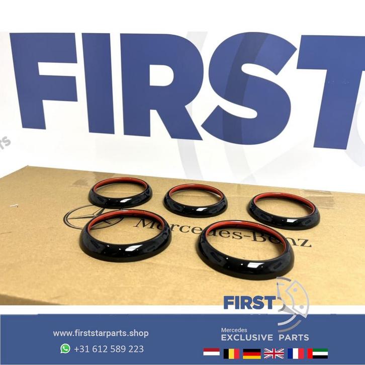 RODE AMG LUCHTROOSTER SET voor Mercedes W176 W117 W156 A45 C, Auto-onderdelen, Dashboard en Schakelaars, Mercedes-Benz, Gebruikt