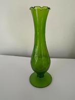 Vintage craquelé groen vaasje, Verzenden