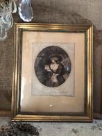 Antiek portret dame/ antieke gravure dame, Ophalen of Verzenden