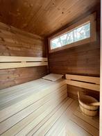 Vierkante thermowood sauna ~ elektrisch & houtgestookt~maat, Sport en Fitness, Sauna, Ophalen of Verzenden