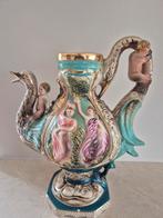 Antiek Belgische faience eendenvaas  cherubijnen gemerkt, Antiek en Kunst, Ophalen of Verzenden