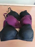 3x Hunkemoller bh's zonder beugel 80D, Hunkemöller, Ophalen, Zwart, BH