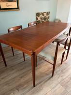 Deens design Bramin HW Klein mid-century tafel + 4 stoelen, Huis en Inrichting, Teakhout, Zo goed als nieuw, Vijf personen of meer