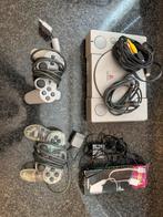 PS1 met 2 controllers, RGB-kabels en 24 spellen, Ophalen, Phat, Met 2 controllers, Zilver