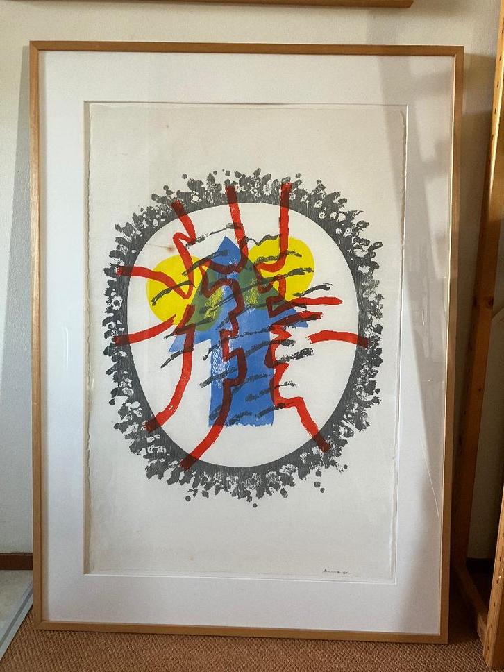 JEF DIEDEREN HOUTDRUK KLEUR GESIGNEERD EN GEDATEERD, Antiek en Kunst, Kunst | Etsen en Gravures, Ophalen