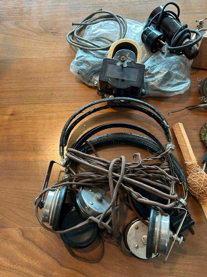 Vintage Elektromagnetische Hoofdtelefoon 1920-1940, Hobby en Vrije tijd, Elektronica-componenten, Gebruikt, Ophalen