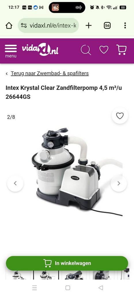 intex Intex SX1500 zandfilterpomp - 4 m³/u, Tuin en Terras, Zwembad-toebehoren, Nieuw, Filter, Ophalen of Verzenden
