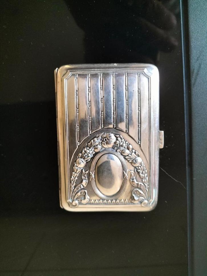 Zilveren art nouveau sigaretten houder, Antiek en Kunst, Antiek | Goud en Zilver, Zilver, Ophalen of Verzenden
