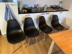Eetkamerstoelen, Huis en Inrichting, Stoelen, Gebruikt, Zwart, Vier, Eenvoudig modern
