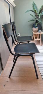Set van 2 zwarte vintage stoelen, Huis en Inrichting, Stoelen, Ophalen, Gebruikt, Twee, Zwart