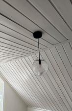 Moderne glazen hanglamp, Ophalen of Verzenden, Zo goed als nieuw, Glas, Modern