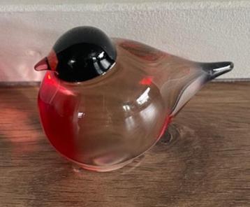 Handgeland Glassverk glazen vogeltje, rood/zwart Noorwegen beschikbaar voor biedingen