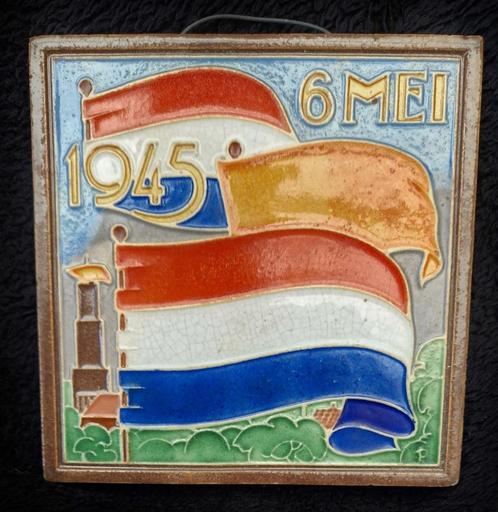 Schitterende Art Deco Bevrijdingstegel 6 mei 1945 Westraven, Verzamelen, Militaria | Tweede Wereldoorlog, Overige soorten, Nederland