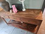 Teakhouten Sidetable, Huis en Inrichting, Tafels | Sidetables, Gebruikt, 100 tot 150 cm, Teakhout, Ophalen of Verzenden