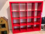 16 Vakkenkast rood Kallax Ikea, Huis en Inrichting, Minder dan 150 cm, 100 tot 150 cm, Gebruikt, Ophalen