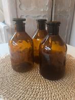 Set van 3 Apothekers flessen bruin glas, Antiek en Kunst, Ophalen of Verzenden