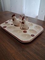 Gevulde eieren schaal met peper en zout stel, Ophalen of Verzenden, Gebruikt