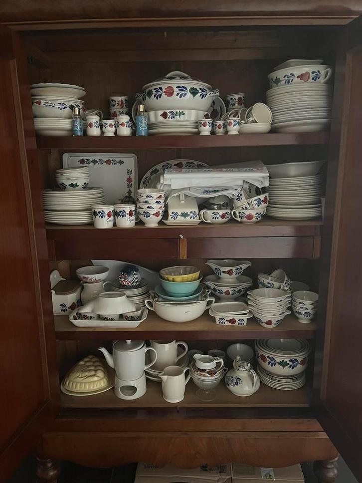 boerenbont servies set +- 100 delig, Antiek en Kunst, Antiek | Servies compleet, Ophalen