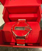 Prachtig rood emaille dameshorloge Diesel, Ophalen of Verzenden, Staal, Overige merken