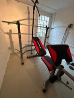 Compleet halterbank / fitnessset — incl. halter + gewichten, Ophalen, Gebruikt, Krachtstation, Armen