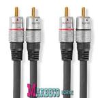 Tulpkabel,Stereo Audiokabel 2x RCA Male - 2x RCA Male 0,8 m, Nedis, Nieuw, Info@marbeco.nl, Minder dan 2 meter