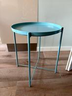 IKEA Gladom Bijzettafel plantentafel salontafel groen, Huis en Inrichting, Minder dan 55 cm, Metaal of Aluminium, Rond, Zo goed als nieuw