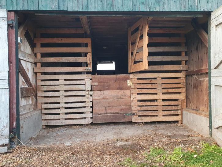 Houten Stalwand met deelbare Staldeur 2 x 3 meter. Hobbyvee, Doe-het-zelf en Verbouw, Deuren en Horren, Gebruikt, Buitendeur, 200 tot 215 cm