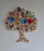 Leuke Levensboom Broche met Kleurrijke Steentjes, Overige materialen, 4 tot 7 cm, Onbekend, Nieuw