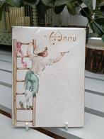 Antieke menukaart met handgeschreven menu, Ophalen of Verzenden