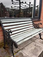 Tuinbankje gietijzere poten en handvaten, Tuin en Terras, Ophalen, Zo goed als nieuw, Hout