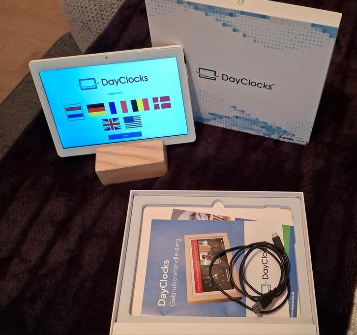 DayClocks 10 DUO Tablet voor ouderen - dagklok, Computers en Software, Android Tablets, Zo goed als nieuw, Wi-Fi, 10 inch, 16 GB