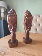 2 Afrikaanse houten beelden, Antiek en Kunst, Kunst | Beelden en Houtsnijwerken, Ophalen of Verzenden