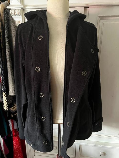 zwarte fleecevest met capuchon, Kleding | Dames, Truien en Vesten, Zo goed als nieuw, Maat 38/40 (M), Zwart, Ophalen