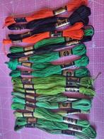 DMC Borduurzijde - 18 Strengen - Groen, Oranje, Zwart, Ophalen of Verzenden, Nieuw, Garen of Naald(en)
