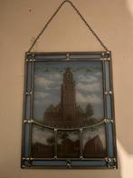 Glas in lood kerk Huissen 34 x 26 cm, Antiek en Kunst, Ophalen of Verzenden