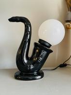Zwart porseleinen SAXOFOON Lamp 1980’s, Ophalen of Verzenden, Zo goed als nieuw, Overige typen