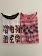 2 t-shirts WE Fashion maat 158-164, Gebruikt, WE, Meisje, Ophalen of Verzenden
