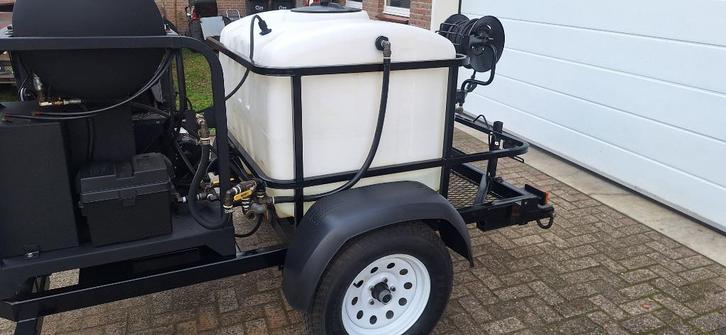 mobiele heet water hogedrukreiniger, Tuin en Terras, Hogedrukreinigers, Zo goed als nieuw, Benzine, Met regelbare waterdruk, Met autostop en -start