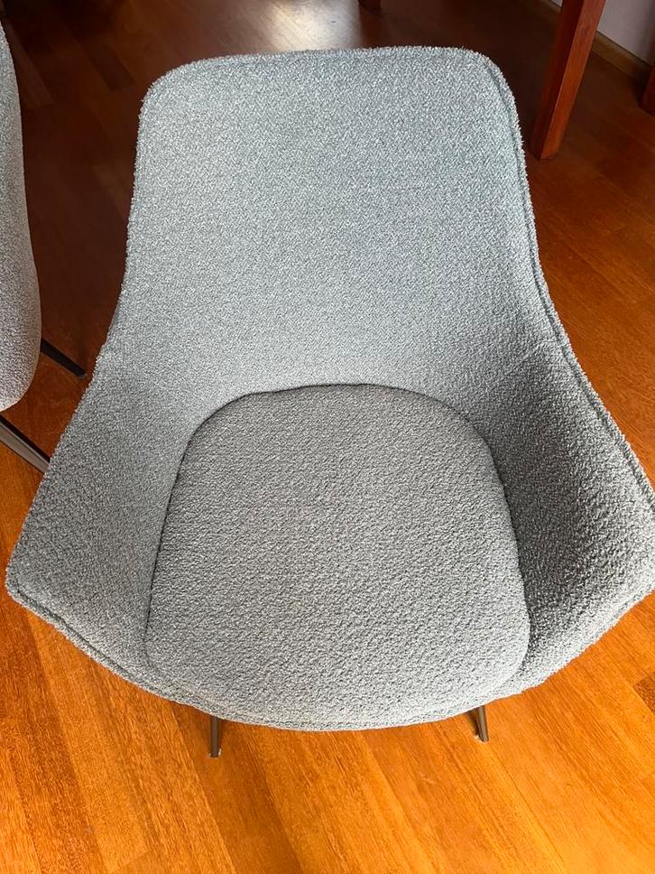 Eettafel stoelen 6 stuks, Huis en Inrichting, Stoelen, Zo goed als nieuw, Vijf, Zes of meer stoelen, Stof, Grijs, Ophalen